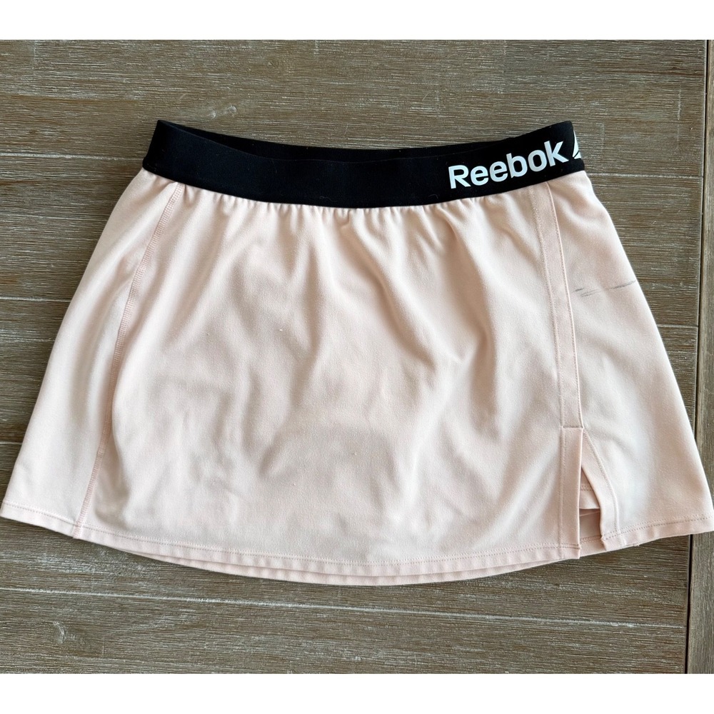 Reebok Womens Tennis Skort Pockets Built-In Shorts Sz XS Light Peach Color FLAW - Picture 1 of 10